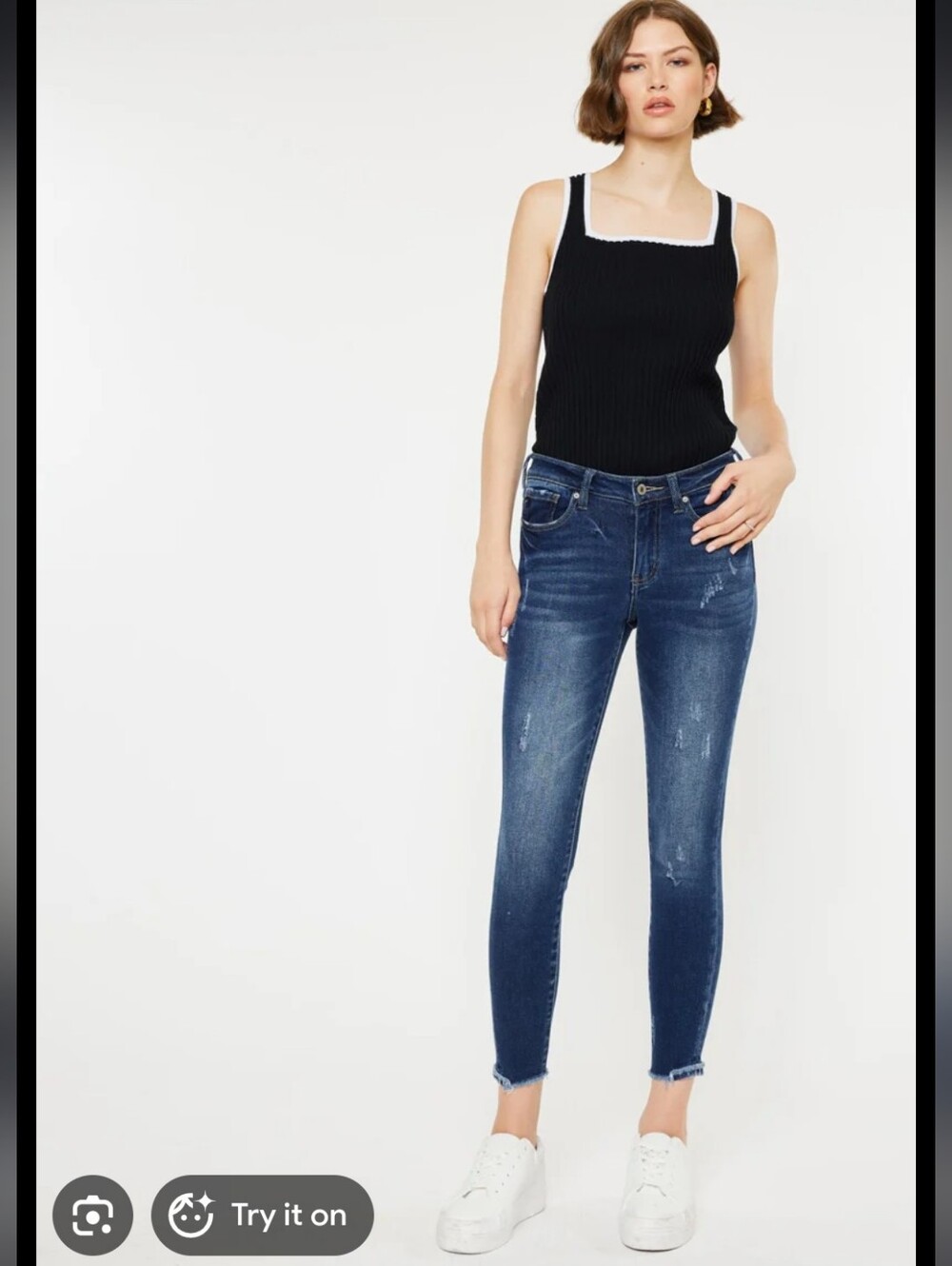 Kancan Landen Mid Rise Ankle Skinny Jean